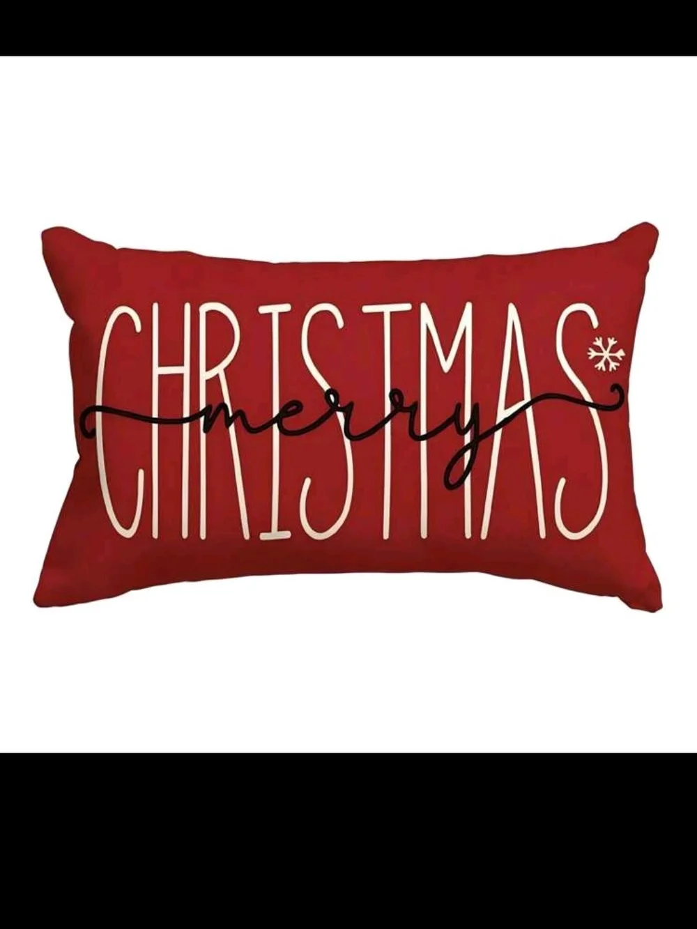 Merry Christmas Holiday Throw Pillow Cover Only
